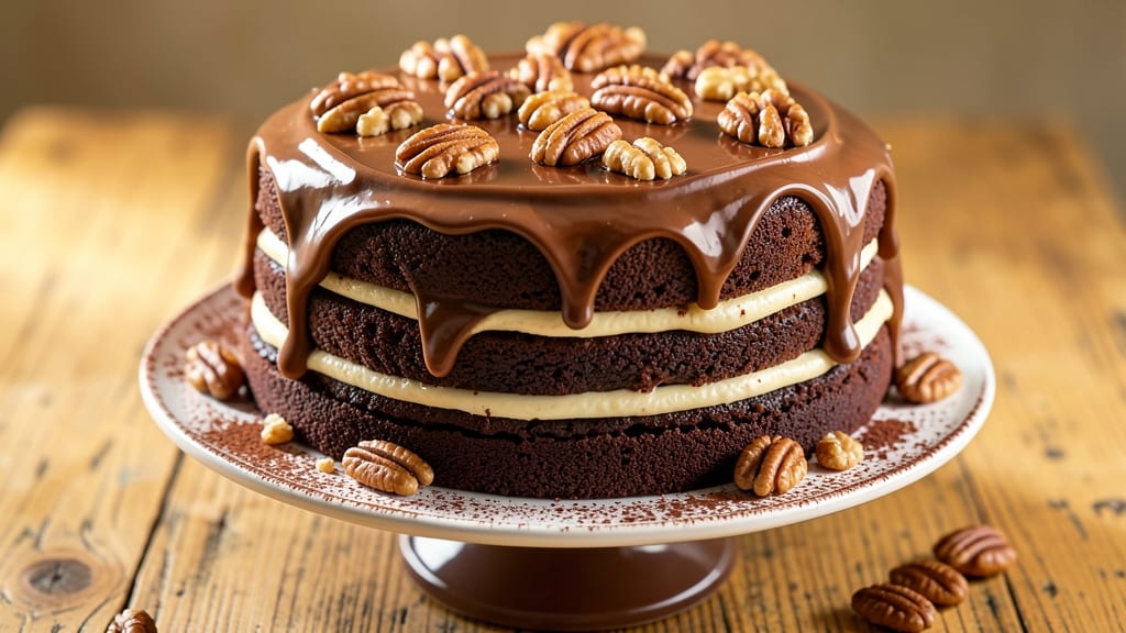 Amazing German Chocolate Cake Recipe: Nutty Pecan Streusel Over Ultra-Moist Layers