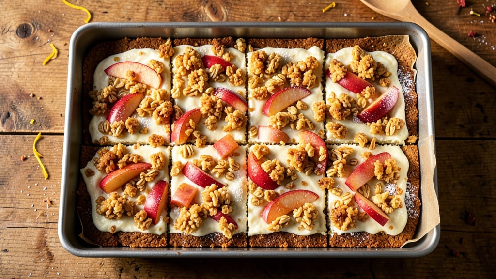 Apple Streusel Cheesecake Bars Recipe: Buttery Crust Meets Spiced Fruit Rivers