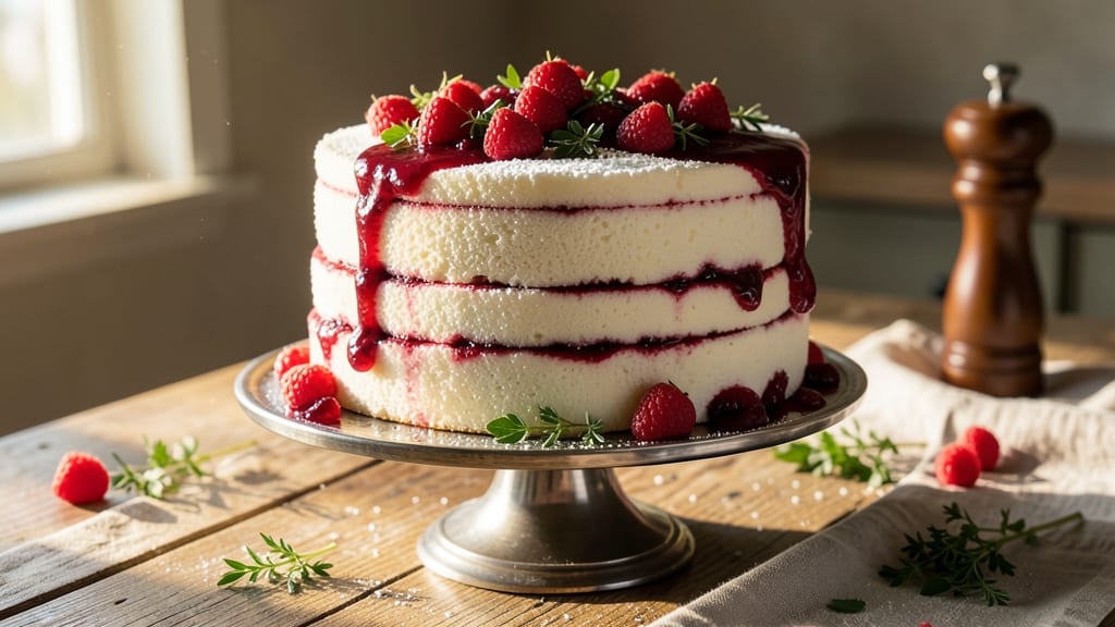 Amish Raspberry Angel Food Cake Recipe: Light-as-Air Cloud With Bursting Berries