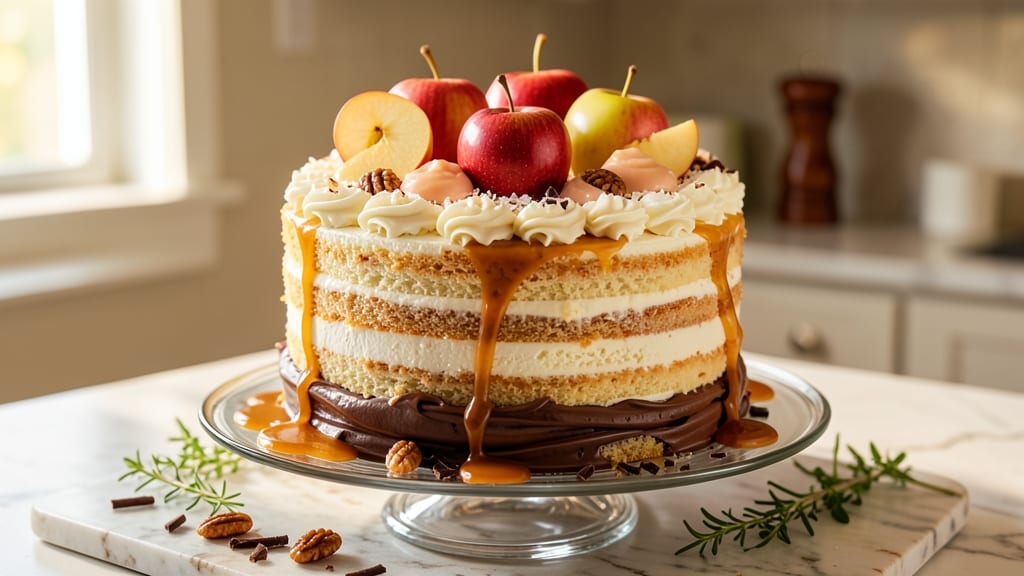 Angela Logan's Apple Mortgage Cake Recipe: Warm Spice Streusel Over Moist Vanilla Layers
