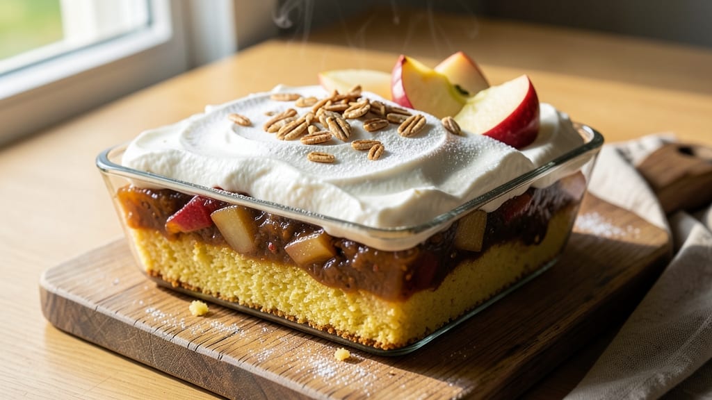 Apple Bar Recipe With Yellow Cake Mix: Spiced Apple Streusel Crown Over Moist Cake Layers