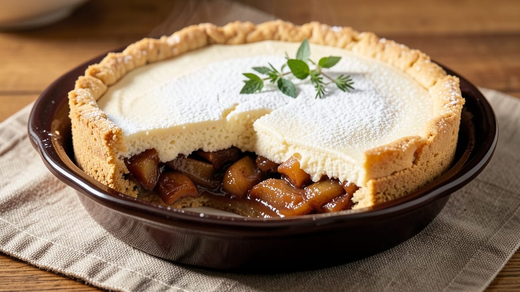 Apple Pie Inside Cheesecake Recipe: Warm Spiced Apple Streusel Crust Over Silky Vanilla Layers