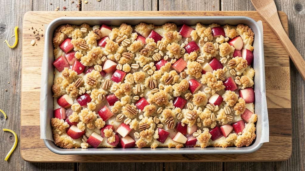 Apple Streusel Sheet Cake Recipe: Warm Spiced Crunch Over Moist Vanilla Layers