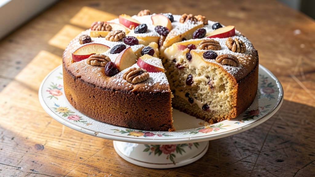 Apple Cake With Walnuts and Raisins Recipe: Spiced Fruit Swirls and Nutty Crunch