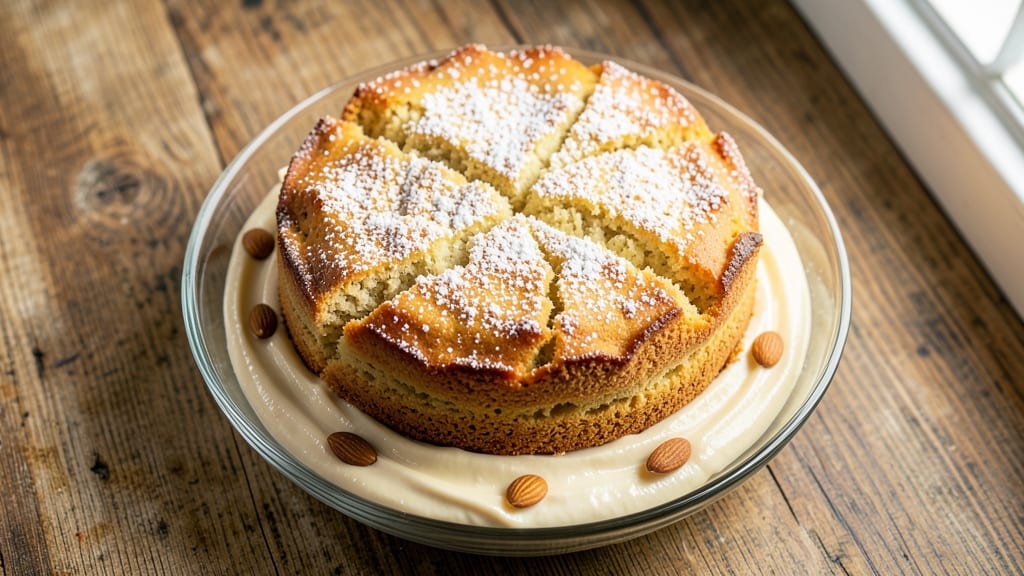 Almondy Cake Recipe: Fluffy Vanilla Base with Crunchy Almond Topping