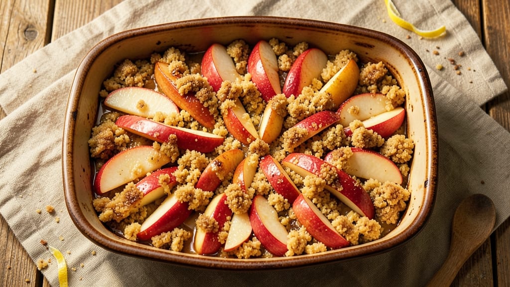 Apple Crisp Recipe Using Yellow Cake Mix: Cinnamon-Spiced Topping Over Warm Apple Filling