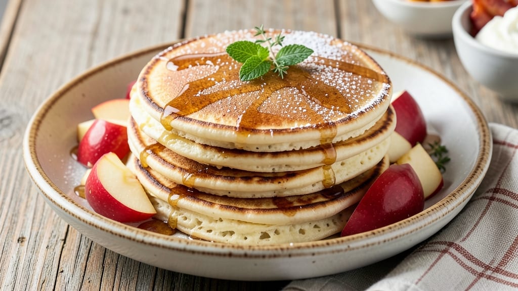 Apple Pancakes Recipe With Pancake Mix: Spiced Apple Streusel Crown Over Fluffy Base