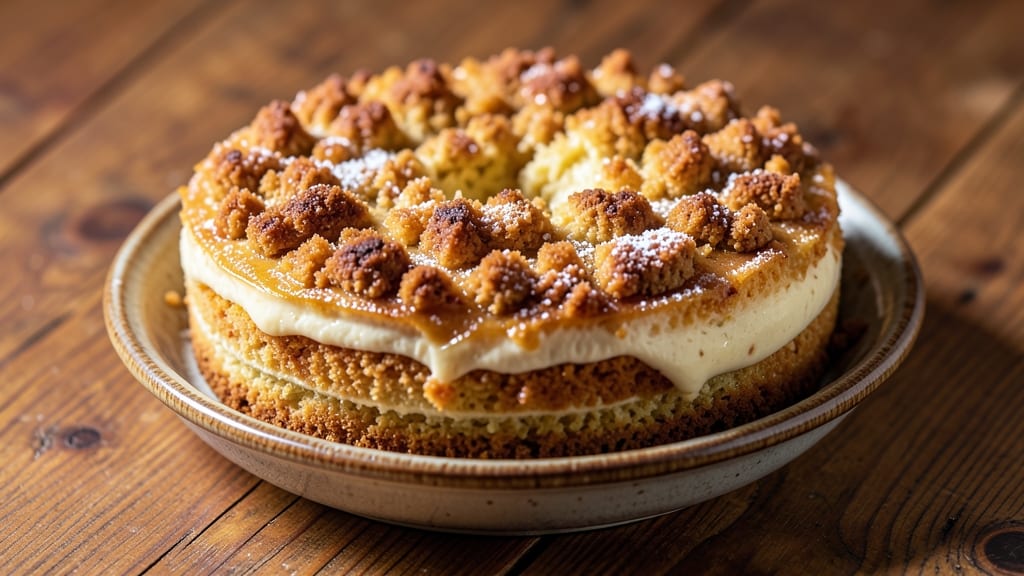 Amazing Crumb Cake Recipe: Buttery Streusel Crown Over Moist Vanilla Layers