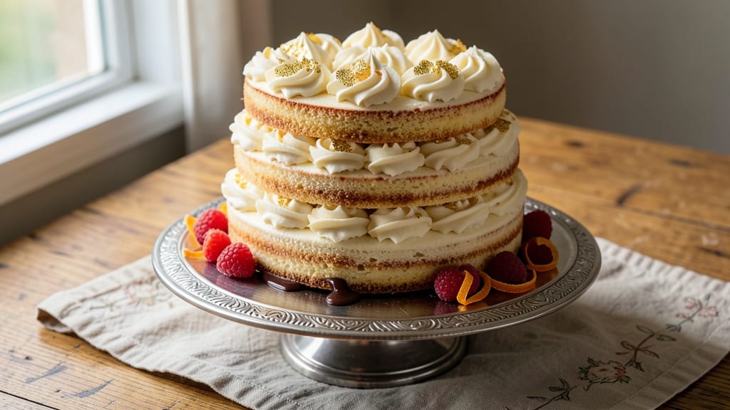 Any Cake Recipe: Moist Layers and Warm Vanilla Infusion