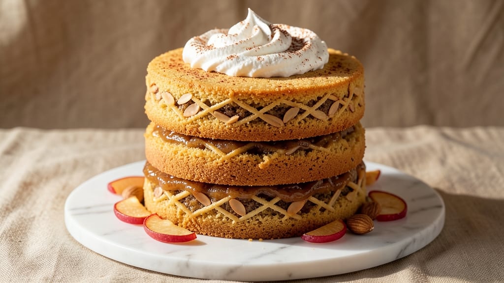 Applesauce Layer Cake Recipe: Warm Spice Streusel Crown Over Moist Apple Layers